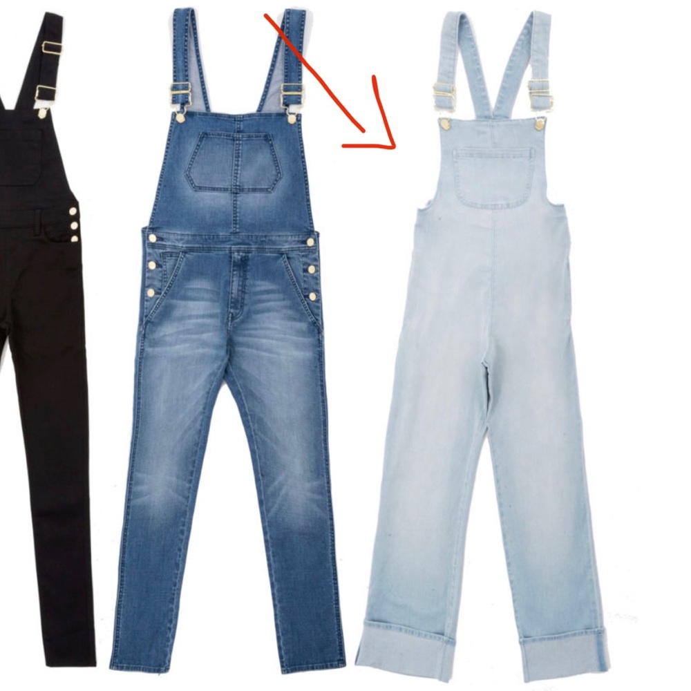 Second Skin light wash denim overalls